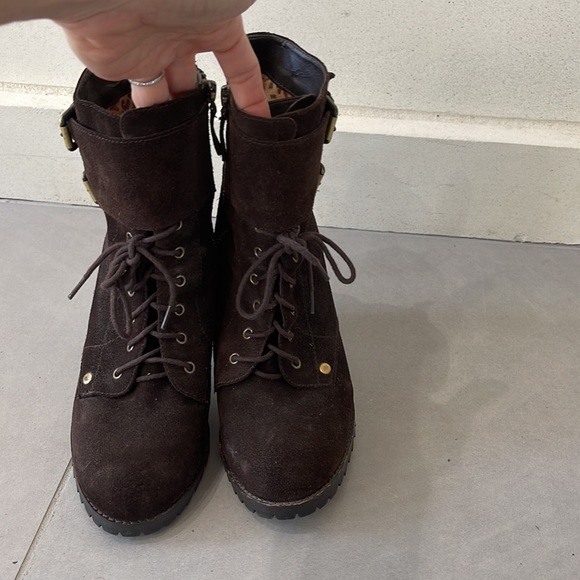 Chocolate brown platform boots - Picture 2 of 5